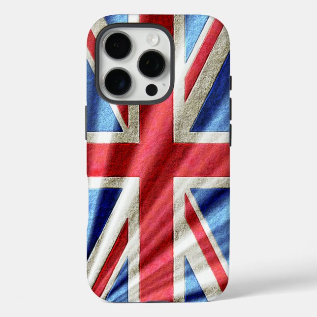 3D-Union-Flagge/Jack-Design Case-Mate iPhone Hülle (Rückseite)
