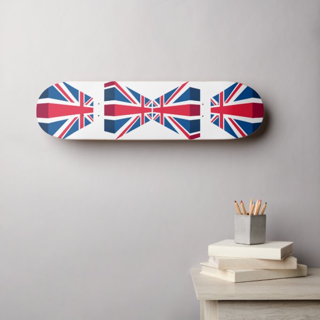3D Union Jack, Britische Flagge Skateboard (Wandkunst (Horz))