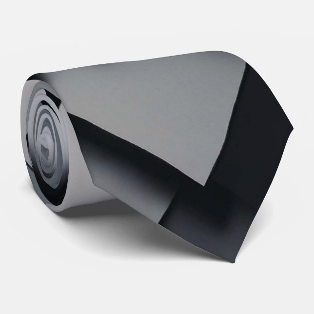 3D Unique Luxury Grau Print Krawatte (Gerollt)
