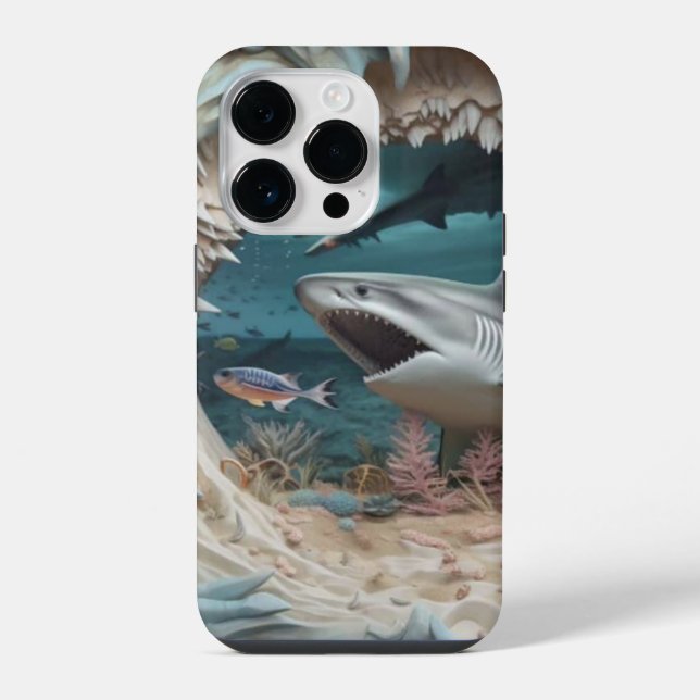 3D Unterwasser-Hai iPhone Hülle (Rückseite)