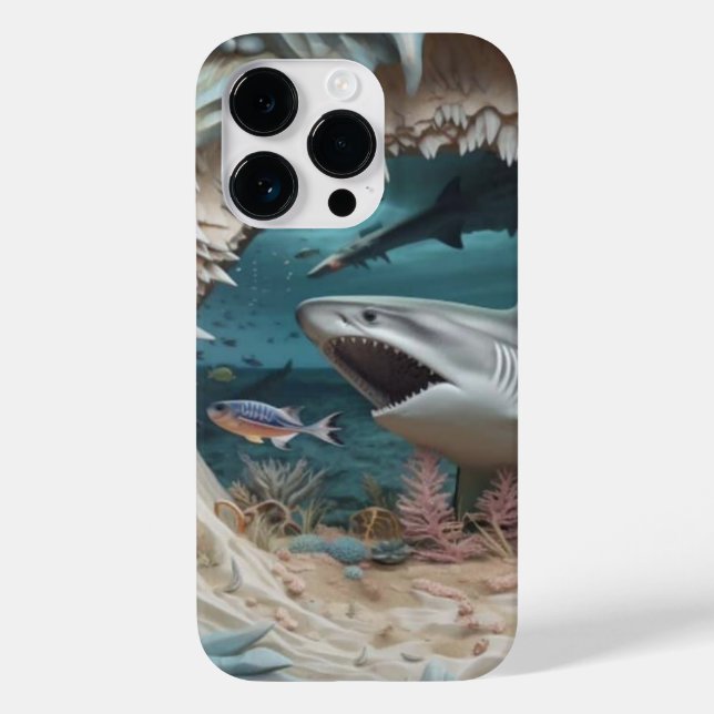 3D Unterwasserhai Case-Mate iPhone Hülle (Rückseite)
