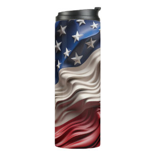 3D USA amerikanische Flagge weht Thermosbecher