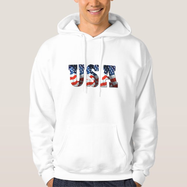 3D USA FLAGGE patriotisches Retro Hoodie (Vorderseite)