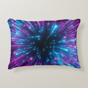 3D, violette Feuerwerk, Urknall, Galaxie, abstrakt Dekokissen