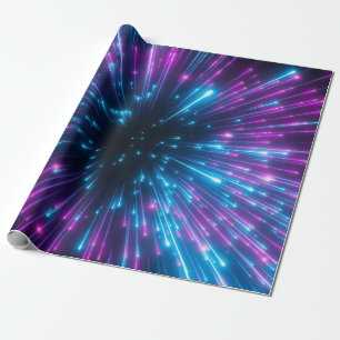3D, violette Feuerwerk, Urknall, Galaxie, abstrakt Geschenkpapier