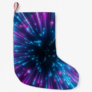 3D, violette Feuerwerk, Urknall, Galaxie, abstrakt Kleiner Weihnachtsstrumpf