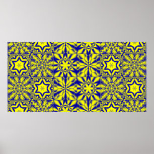 3D Wand Fliesendekor, alte Fliesenmosaike im orien Poster