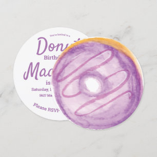 3D-Wasserfarbe Lila Donut Streusel-Mix rund Einladung