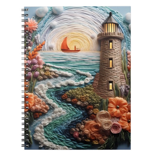 3D-Wasserstraße und Leuchtturm Notizblock (Vorderseite)