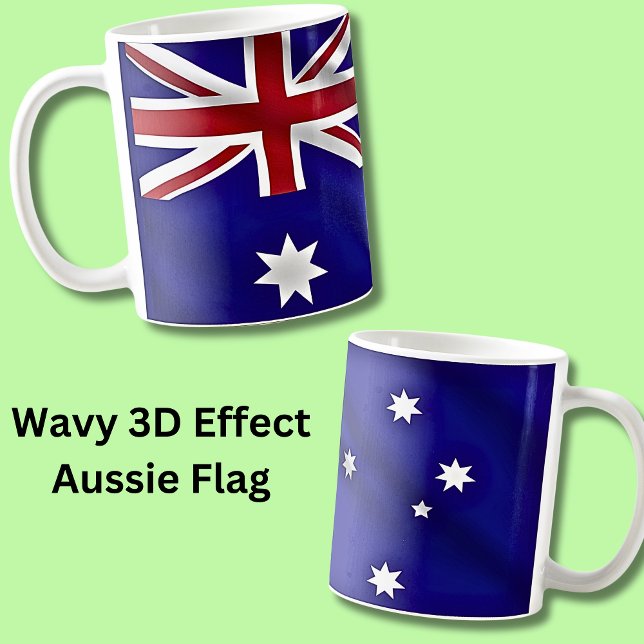 3D Wavy Australische Nationalflagge Kaffeetasse (Von Creator hochgeladen)