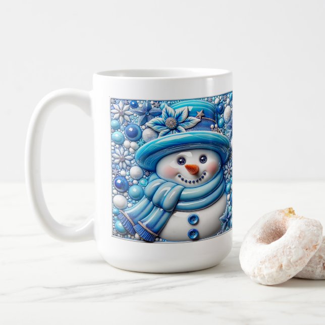 3D-Weihnachts-Schneemann Kaffeetasse (Mit Donut)