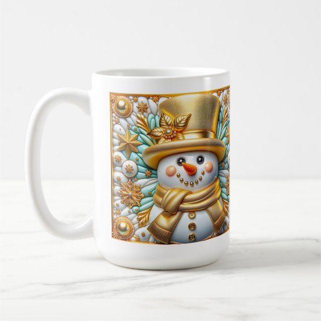 3D Weihnachts-Schneemann  Kaffeetasse (Links)