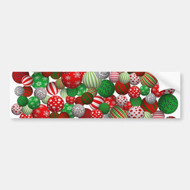 3D Weihnachtsbälle Autoaufkleber (Vorne)