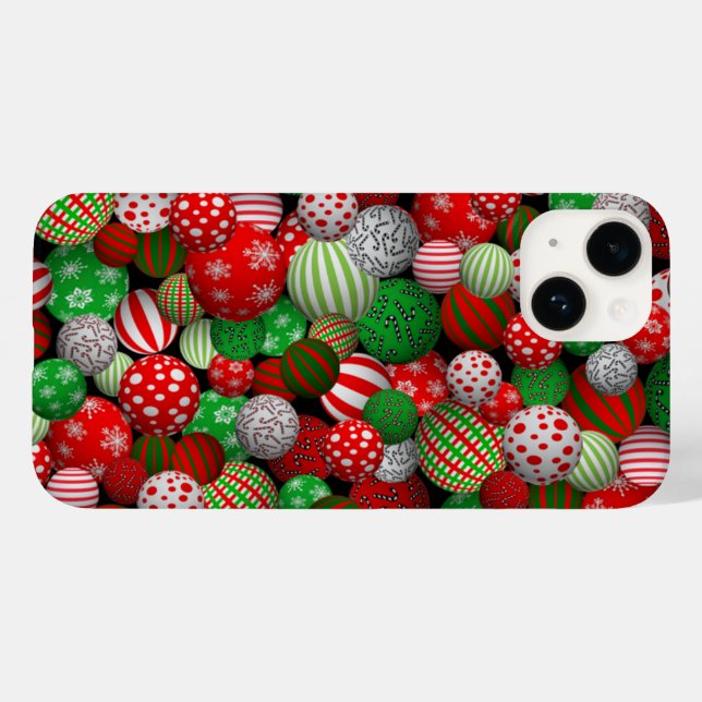 3D Weihnachtsbälle Case-Mate iPhone Hülle (Rückseite (Horizontal))