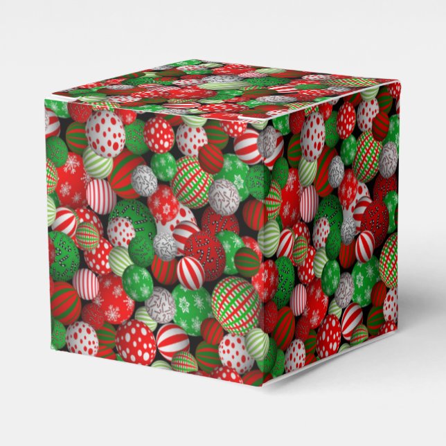 3D Weihnachtsbälle Geschenkschachtel (Vorderseite)