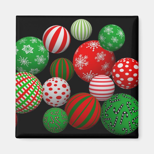 3D Weihnachtsbälle Magnet (Vorne)