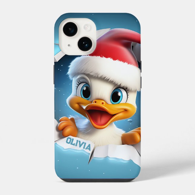3D-Weihnachtsente  iPhone Hülle (Rückseite)