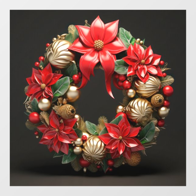 3D-Weihnachtsfenster Fensteraufkleber (Blatt)