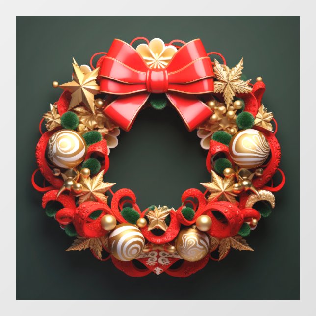 3D-Weihnachtsfenster Fensteraufkleber (Blatt)