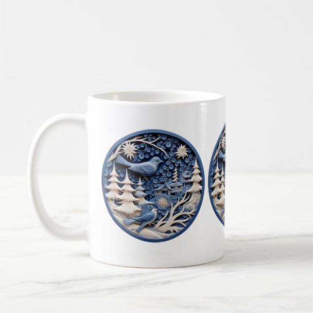 3D Weihnachtsgeburten-Tasse Kaffeetasse (Links)