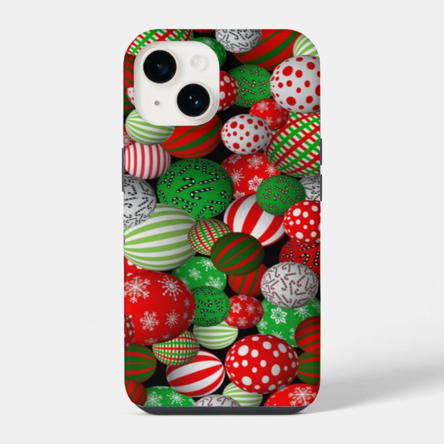 3D-Weihnachtskugeln iPhone Hülle (Rückseite)
