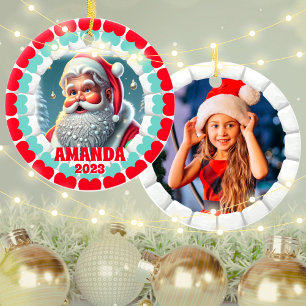 3D Weihnachtsmann - Kinderkindprogramm Foto Keramik Ornament