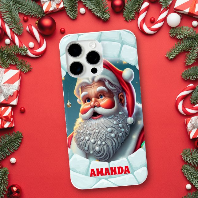 3D Weihnachtsmann Personalisierter Name Case-Mate iPhone Hülle (Von Creator hochgeladen)