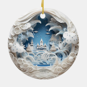 3D Weihnachtswunder Wonderland Keramik Ornament