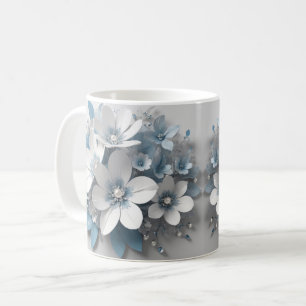 3D weiße Blumen-Mug-Wrap, 3D-Design-Wrap-Tasse Kaffeetasse