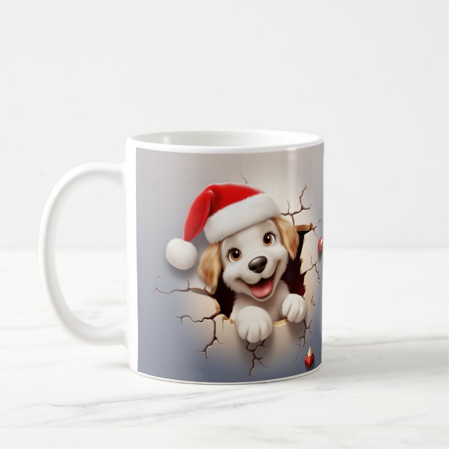 3D Welpen Weihnachten Kaffeetasse (Links)