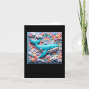 3d Whale Sticker Karte