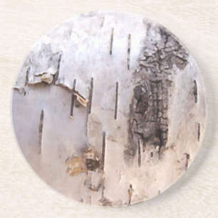 3D White Birch Bark Untersetzer