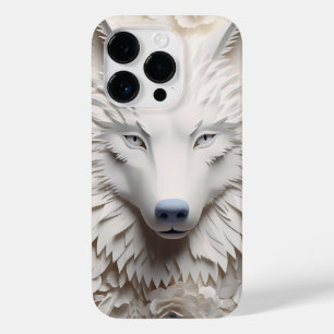 3D White Wolf Face Case-Mate iPhone 14 Pro Hülle