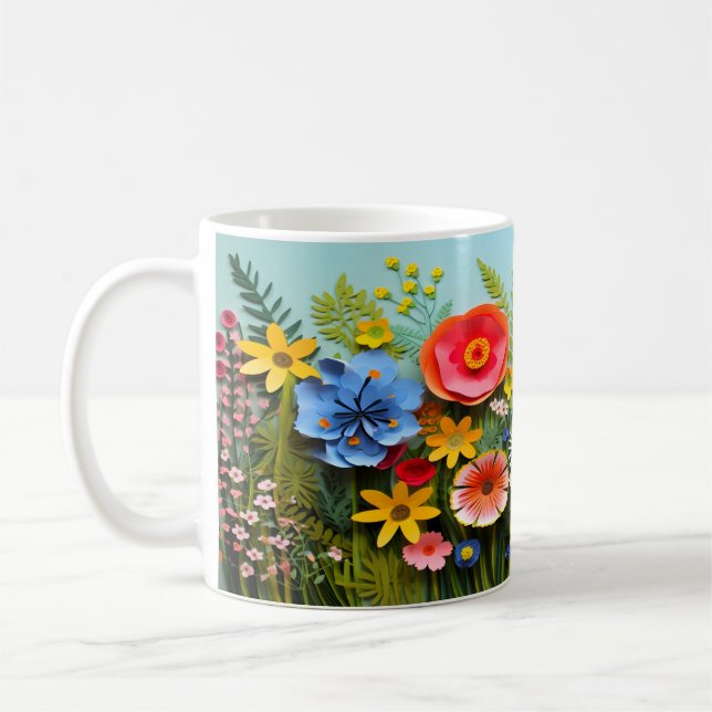 3D Wild Blume Design Kaffeetasse (Links)