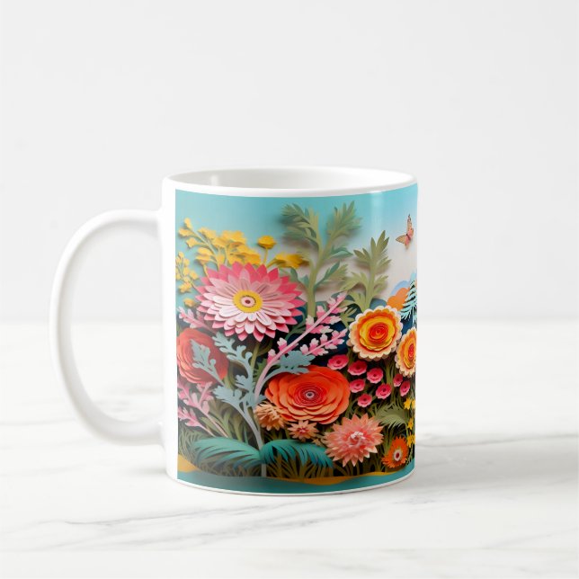 3D Wild Blume Design Kaffeetasse (Links)