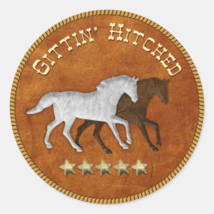 3D Wildleder Gittin' Hitched Stickers