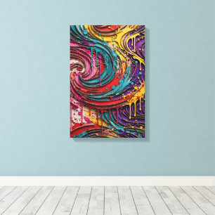 3D-Wirbel-Wandkunst - Farbige Wellpappe Leinwanddruck