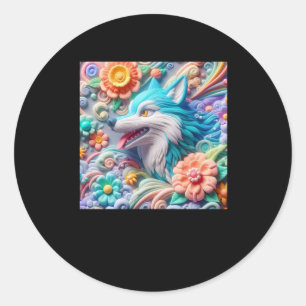 3d Wolf Sticker