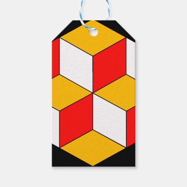 3D-Würfel Geschenkanhänger (Vorderseite)