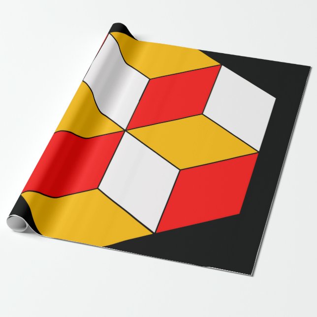 3D-Würfel Geschenkpapier (Ungerollt)