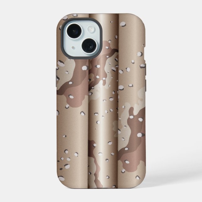 3D-Wüste-Camouflage iPhone 15 Hülle (Rückseite)