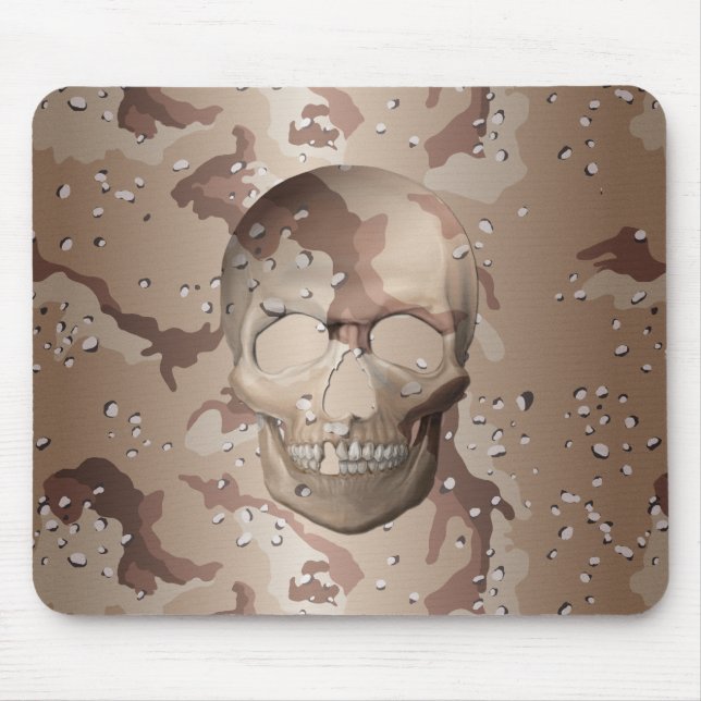3D Wüste Camouflage Skull Mouse Pad Mousepad (Vorne)
