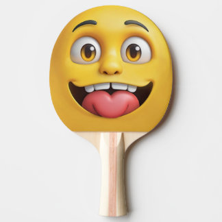 3D Yellow Emoji Ping-Pong Paddle Tischtennis Schläger