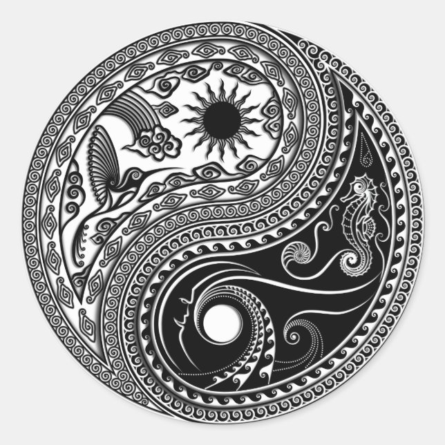 3D Yin & Yang Sticker (Vorderseite)