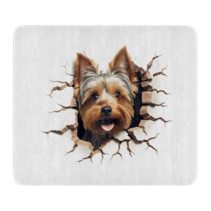 3D Yorkshire Terrier Cracked Hole Schneidebrett