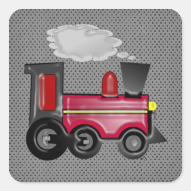 3D-Zugaufkleber Quadratischer Aufkleber (Vorderseite)