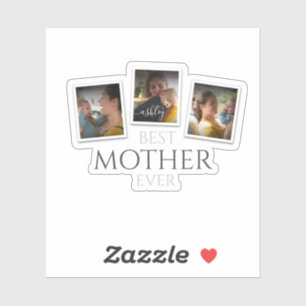 3er Foto-Collage Mama Familie unvergesslicher Mutt Aufkleber