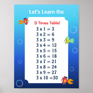 3er-Reihe Poster für Kinder   Ozean-Mathe 