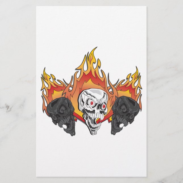3Flammenskulptur Briefpapier (Vorderseite)