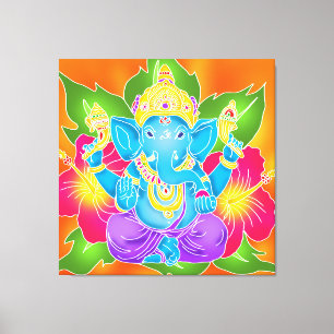 3FT x 3FT GANESH WALL GRAPHIC Batik Canvas Print Leinwanddruck